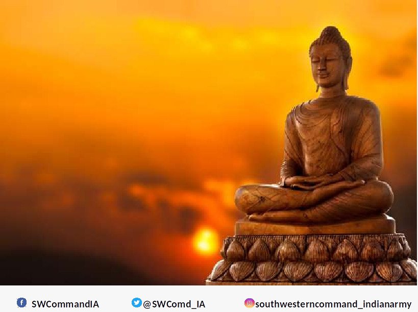 #LtGenBSRaju, #ArmyCdrSWC extends warm greetings to all ranks, veterans, civil defence employees & their families on the occasion of #BuddhaPurnima

#IndianArmy
@adgpi