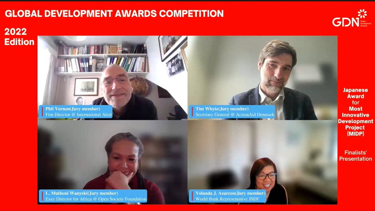 GDNint's tweet photo. We want to thank the remarkable Jury of the Global Development Awards Competition 2022, for their #support and we hope to see you for the next edition of the Awards!
#GDAC2022 #MIDP
@philvernon2 @WorldBank @OpenSocietyAfr https://t.co/o8ygHfxEhX