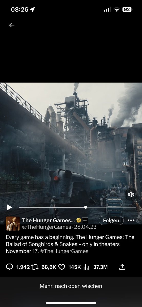 lena_cathi's tweet photo. Schon entdeckt? Unser schönes #Ruhrgebiet im neuen #HungerGames Prequel Trailer. Zu sehen: Der Landschaftspark #Duisburg-Nord. 🏭Vorhin gehört bei @1LIVE – und für gut befunden! #TributevonPanem https://t.co/NxWx4vkUl9