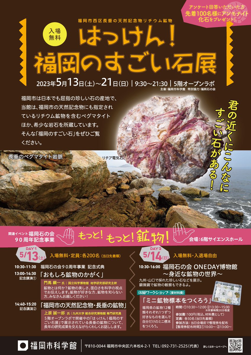 はっけん！福岡のすごい石展／ 福岡市は日本でも屈指の珍しい石の産地
