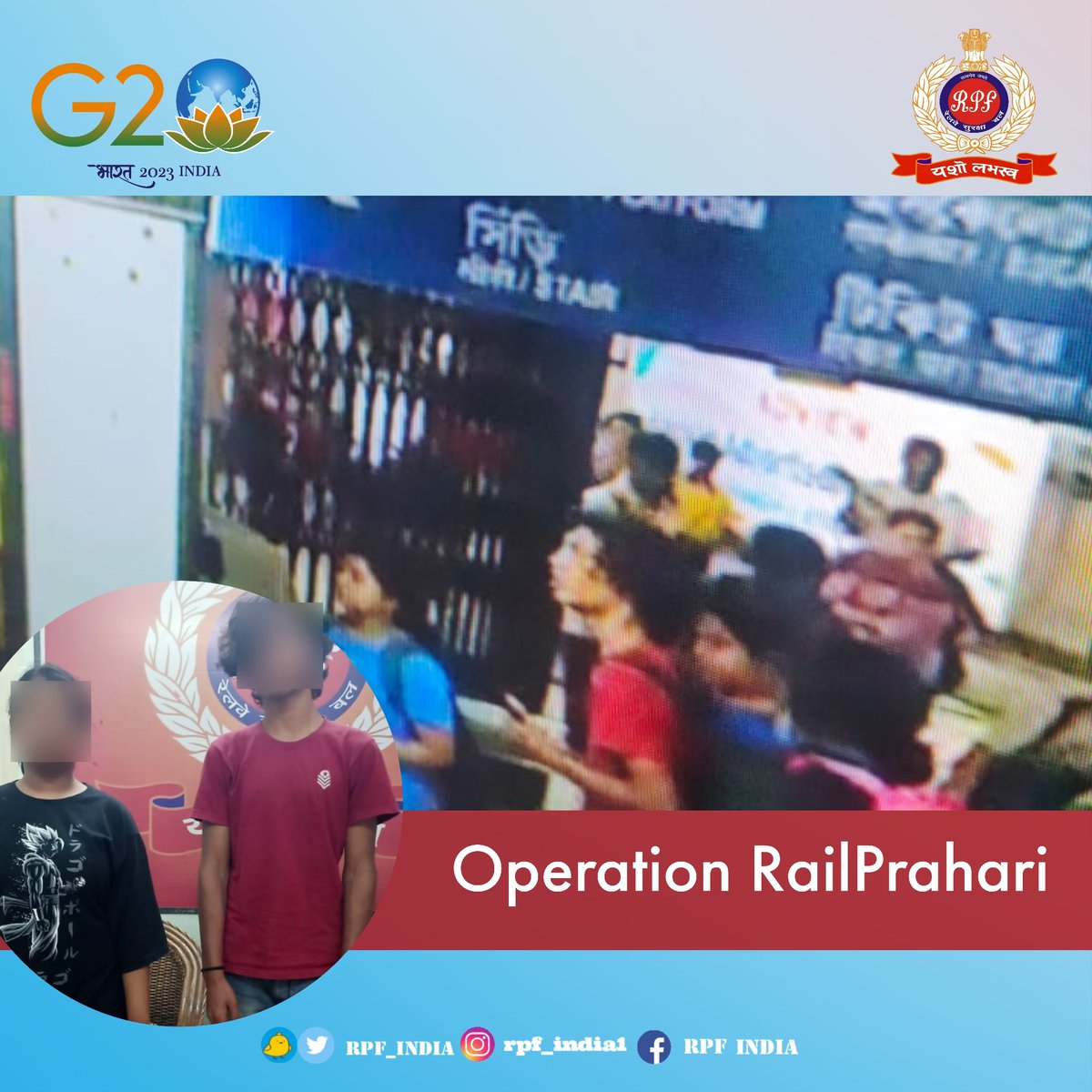 In a challenging situation, #RPF along with Kolkata Police acted with precision and care in locating a minor girl missing from school. 

The girl & boy were identified through CCTV footage and located by RPF escorting team of CSMT Exp.
#OperationRailPrahari