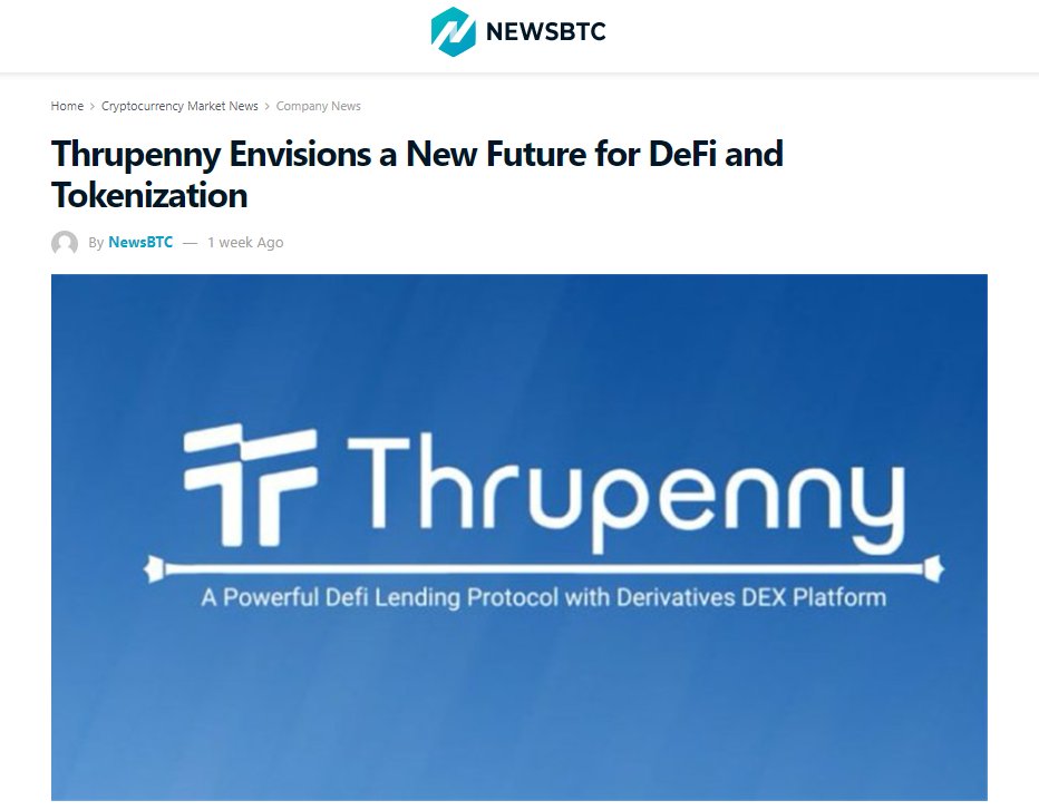Guess what? We've been featured again! Now on <a href="/newsbtc/">NewsBTC</a>! 🌟 Learn all about our vision for a new future in #DeFi and tokenization. See how we're disrupting the financial world one step at a time!🌍

Check it out: newsbtc.com/news/company/t…

#crypto #fintech #innovation #Tokenization