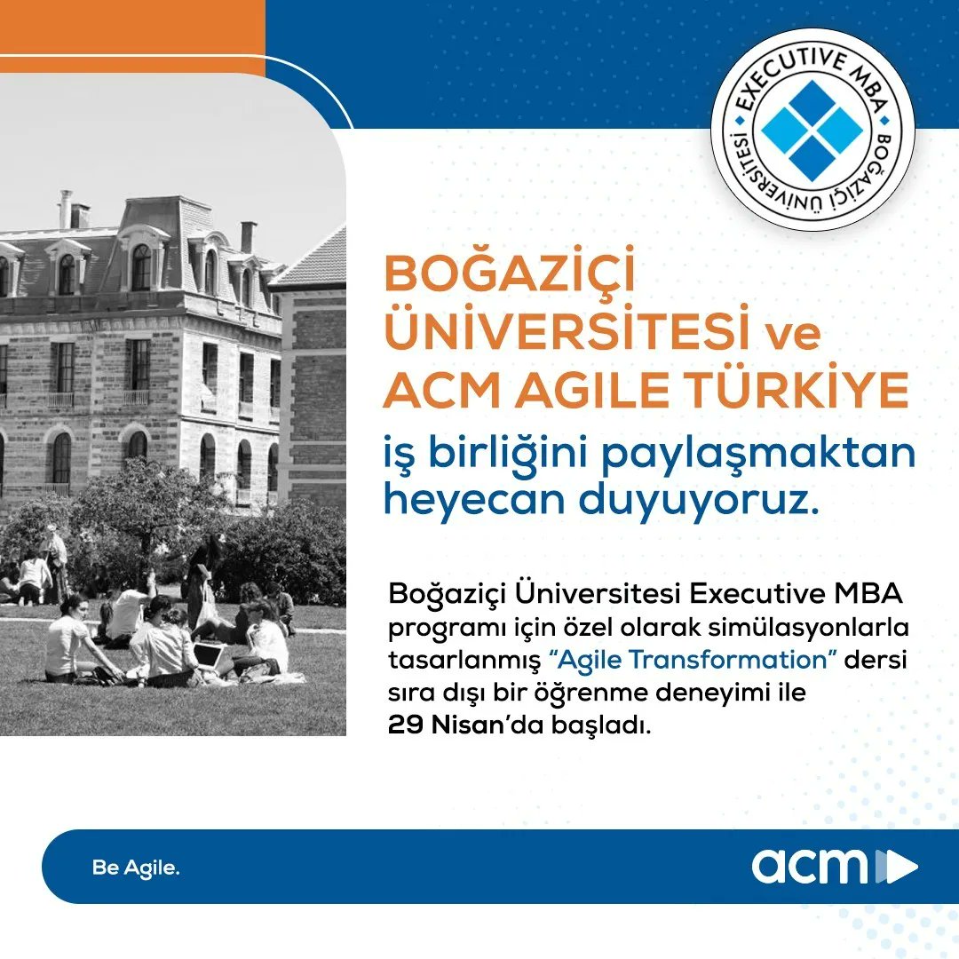 ACM Agile danışmanlarından Melike Ak Şahin ve Seçkin Karataş’ın gerçekleştireceği derste, farklı organizasyonlardan konukların katılımı ile self-managing organizasyon dönüşüm yolculuklarının da derse konu olması planlanıyor.

#acmagile #beagile #agiletransformation #executivemba