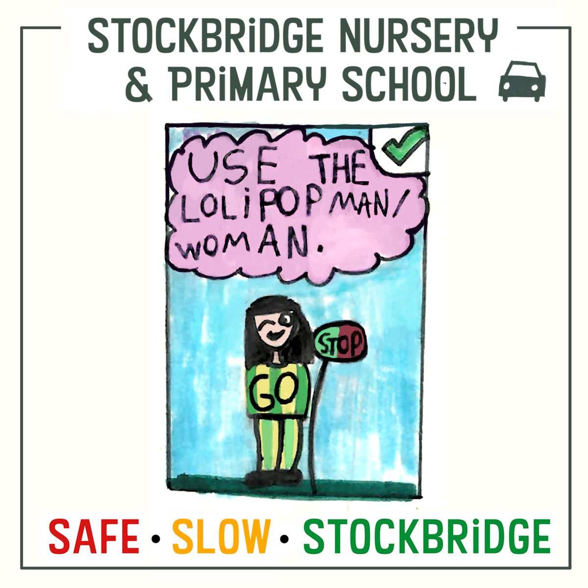 stockps_parents's tweet photo. Another tip from our Safe #SlowStockbridge crew. Crossing guards are the best, aren't they? Show them some love today! #dailychallenge #SafeSlowStockbridge #community #stockbridgeedinburgh #stockbridge #edinburgh #art #creativity #roadsafety https://t.co/q9bywn7PhQ