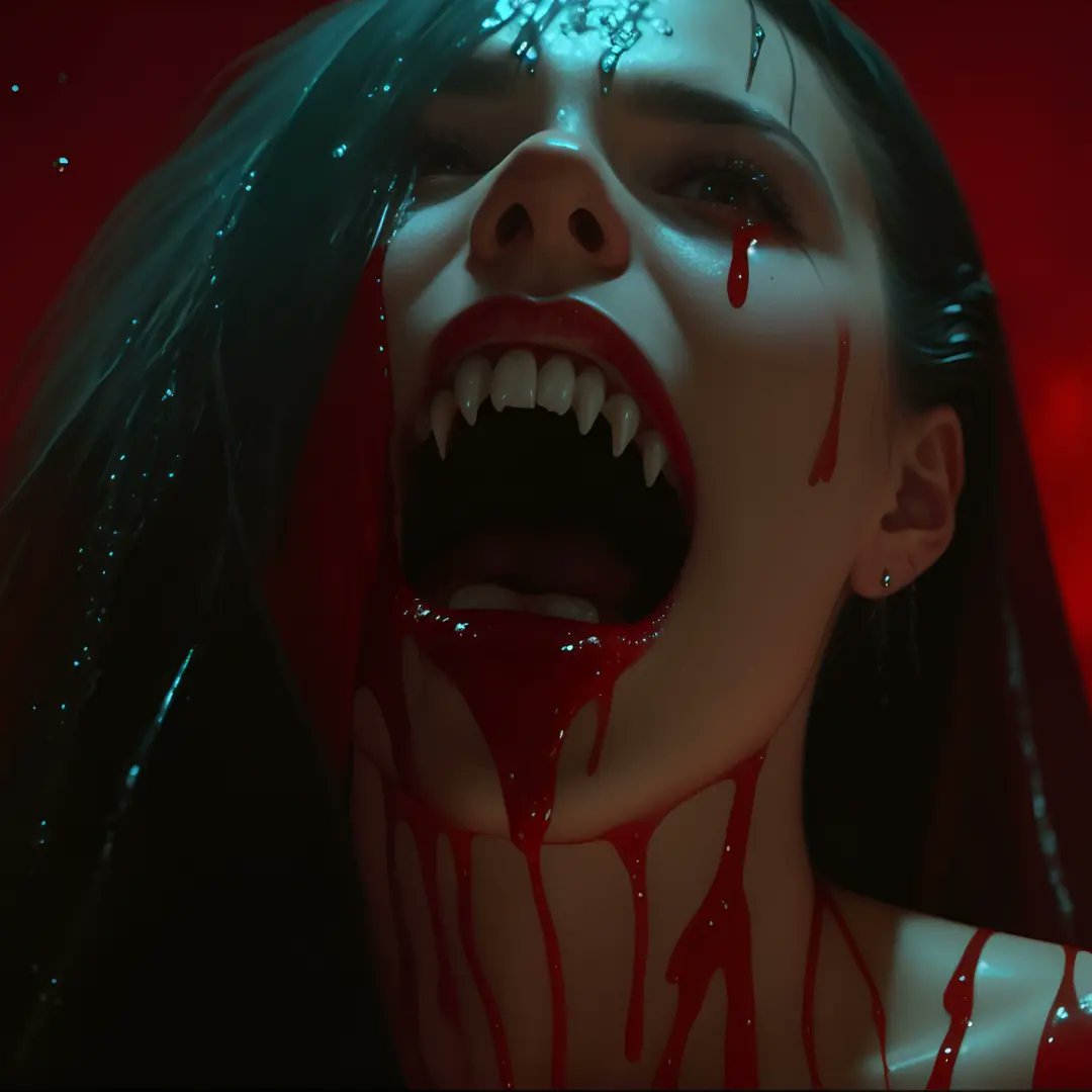 samdigitalai's tweet photo. Stunning vampire eating flesh meat.🦇🍖🔥
#VampireAcademy 
#midjourney 
#AIグラビア 
#AIArtworks https://t.co/Ksc4RP30FF