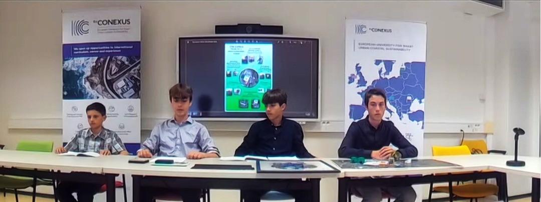 UTCB_RO's tweet photo. 🆕️ Delighted to have been the hosts yesterday of our online #internationalfinal of @EU_CONEXUS School Contest!
Thank You to all Teams & professors for their hard work!👏 Stay tuned as we'll soon announce the winners!👀
#SchoolContest
#ThinkSmartCreateGreen https://t.co/N2EMwAxdhp