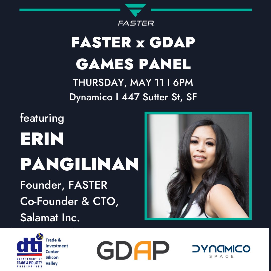 fastersteam's tweet image. Excited for @fastersteam's joint event w/ GDAP (Game Developers Association of the Philippines) games panel to celebrate Asian American Native Hawaiian Pacific Islander #AANHPI Heritage Month! bit.ly/FASTERGDAP23 #FilipinxAmericansinSTEAM #FilipinxinGames