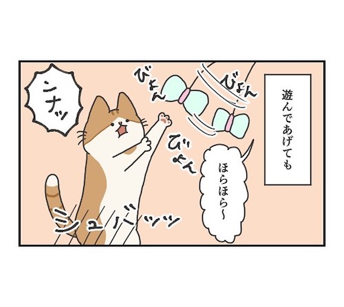 「わかる」「うちもこう」 遊びたい猫と遊んであげる飼い主の立場が…  @grapeejpより