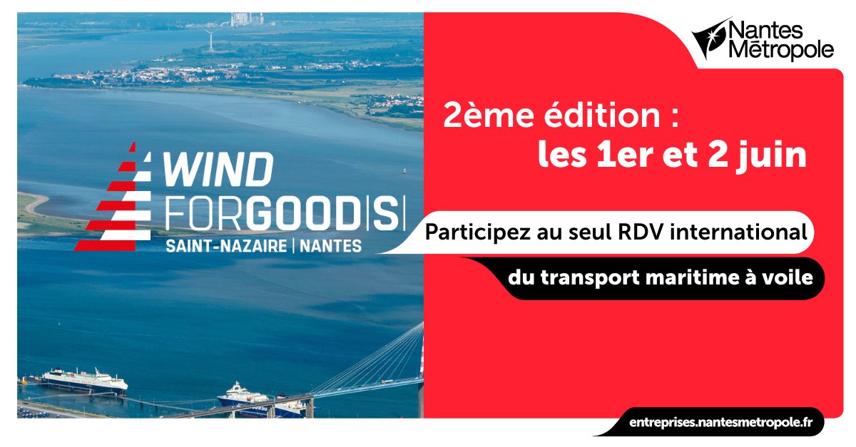 NantesMetroEntp's tweet photo. 🌬️#Windforgoods : Un vent nouveau souffle sur le transport maritime @investnantesSN
#Mer #transport #voile #VenteOM
⛵ Événement dédié au transport vélique
💡 Innovations et solutions concrètes
📅 Les 1er et 2 juin 2023 @VilleStNazaire
https://t.co/CHKdwjHSGG https://t.co/yhzl7RScau