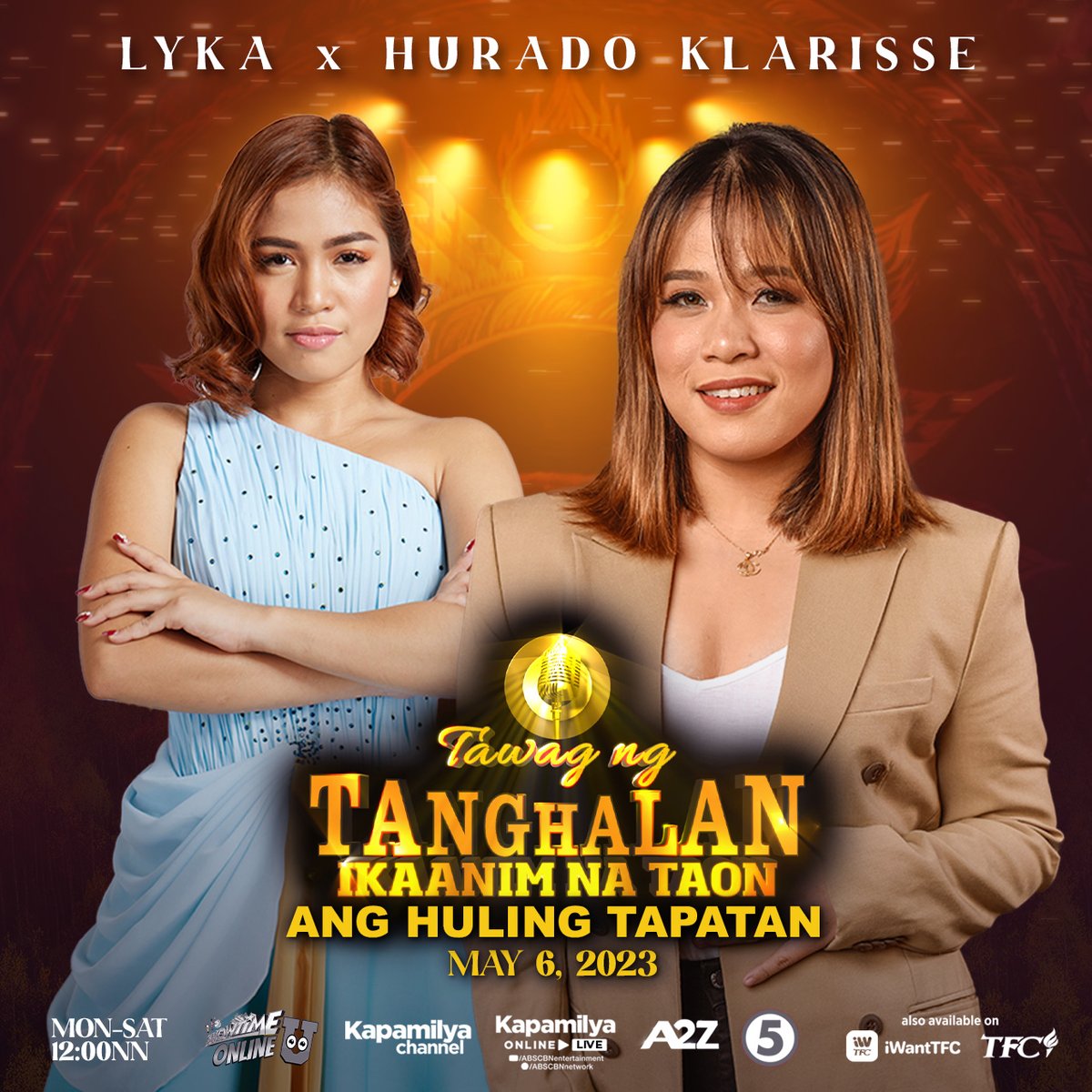 TNTABSCBN's tweet photo. 🎙Congratulations sa pambato ng General Santos City - LYKA ESTRELLA, pasok ka na sa Huling Tapatan sa Sabado!

At abangan ang HURADOS COLLAB nina LYKA at HURADO KLARISSE ngayong Sabado sa It's Showtime!

#tntangnalalapitnataptan

WATCH &amp; SUBSCRIBE NA DITO:
https://t.co/bwm1c5IfWm https://t.co/MGt7L2rcAF