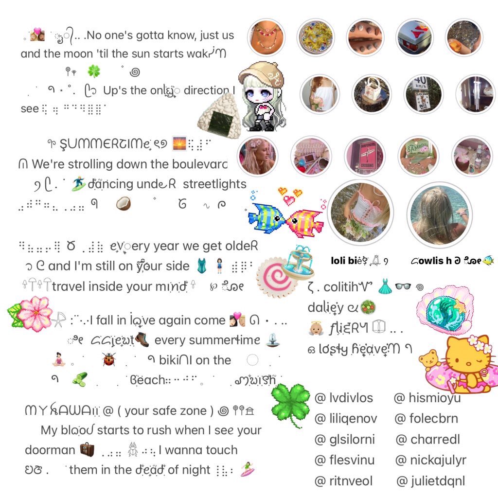 ⠀.    𓊯 🐠꩜ free frᨵׁׅꩇׁׅ݊ ig
             follow me &amp; re  mention 🌐   𓏲     ﾟ
       bio + pics profiles + highlights x 3
          name twitter + username ig 

#freef0rm #everythingf0rm #cre4tename #cre8name