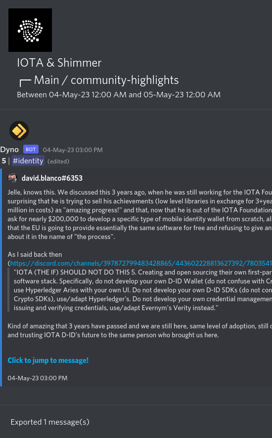 IOTAXTeams's tweet photo. 1/
#IOTA and #Shimmer Discord #community highlights.
🌐 Learn more and join the discussion https://t.co/USN5qQtgEN. https://t.co/3nAADq4Ieh
