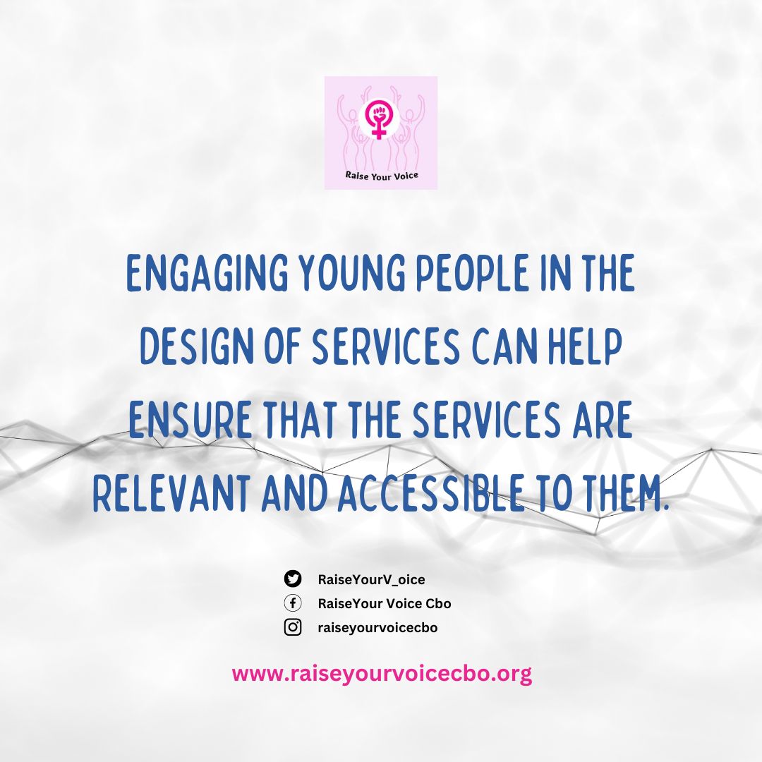 RaiseYourV_oice's tweet photo. Engaging young people in the design of services can help ensure that the services are relevant and accessible to them.
#AdolescentHealth #RaiseYourVoice #AYFHS #AFS #YouthHealth #YouthServices #Accessibility https://t.co/YJh7LcXbXs
