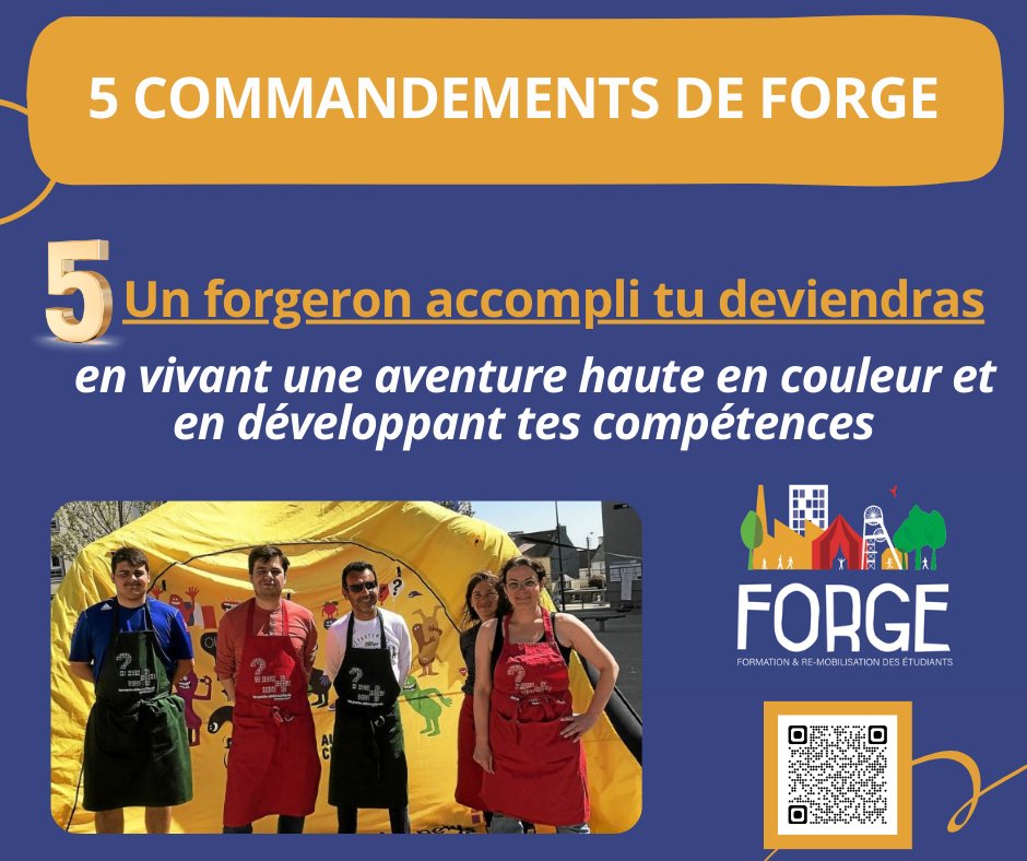 ForgeFormation's tweet image. ⚡ 5 COMMANDEMENTS FORGE EN 5 JOURS ⚡

🔥Voici le 5e commandement on ne te le dira jamais assez : Forge c’est l’aventure de TA vie ! 

🚀Rejoins nous en t’inscrivant sur notre site forge-formation.org