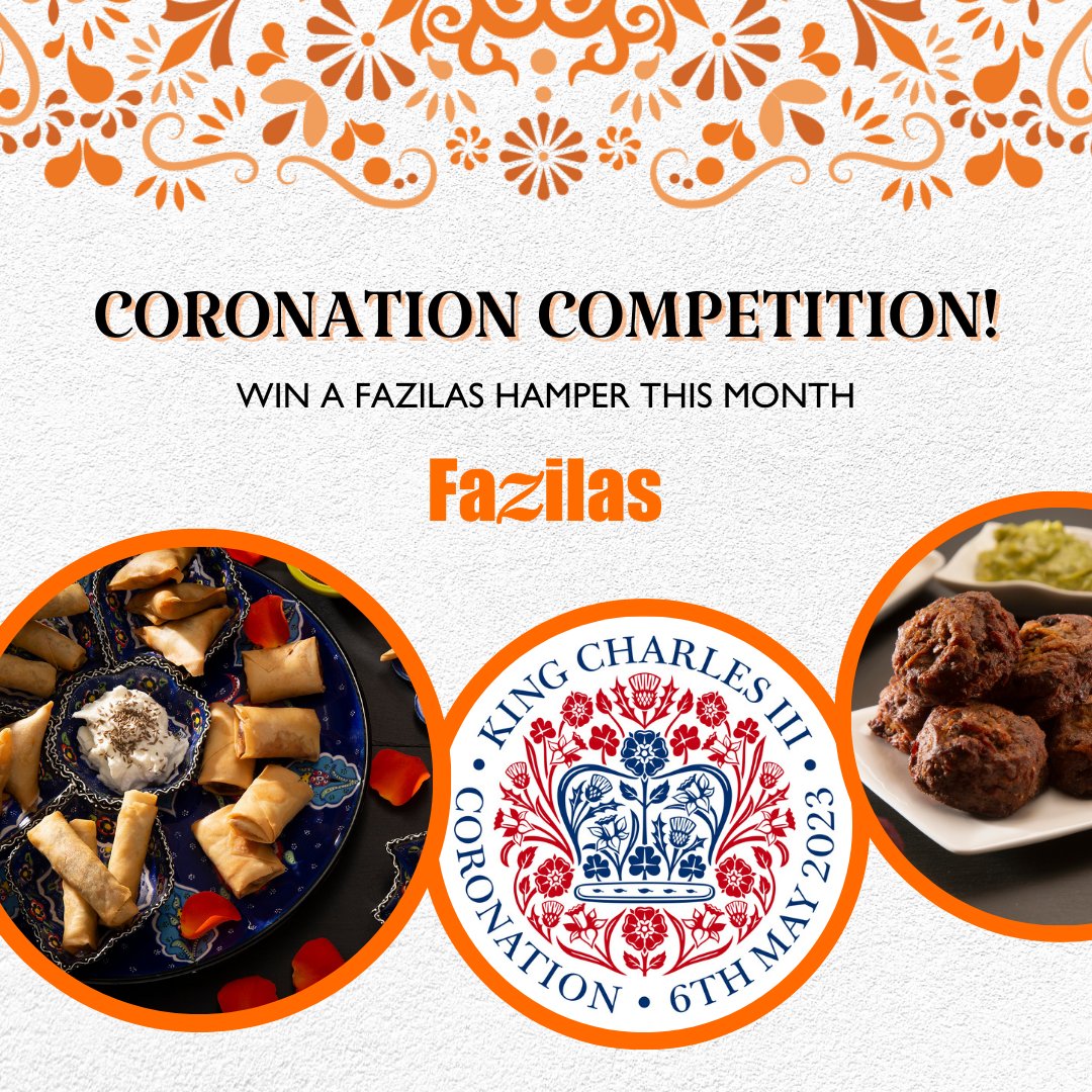 We’re celebrating the #Coronation of King Charles III with a brand-new #competition! 👑

For the chance to #win a Fazilas’ hamper, just let us know who you’d share it with 🧡

(Competition ends on Friday 19th April at 10pm, 1x winner from our social media channels, UK only).