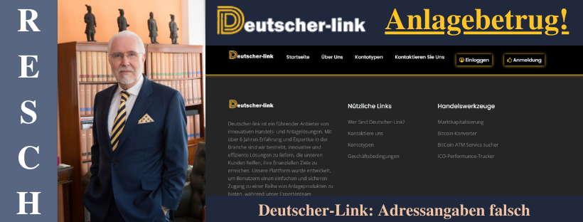 Mehr dazu hier: bit.ly/DeutscherLink
Deutscher-Link – Anleger systematisch ausgenommen
Welche #Hilfe gibt es bei #Anlagebetrug?
#CFD #Forex #scam #OnlineHilfe #Anwalt #Deutsch #Englisch