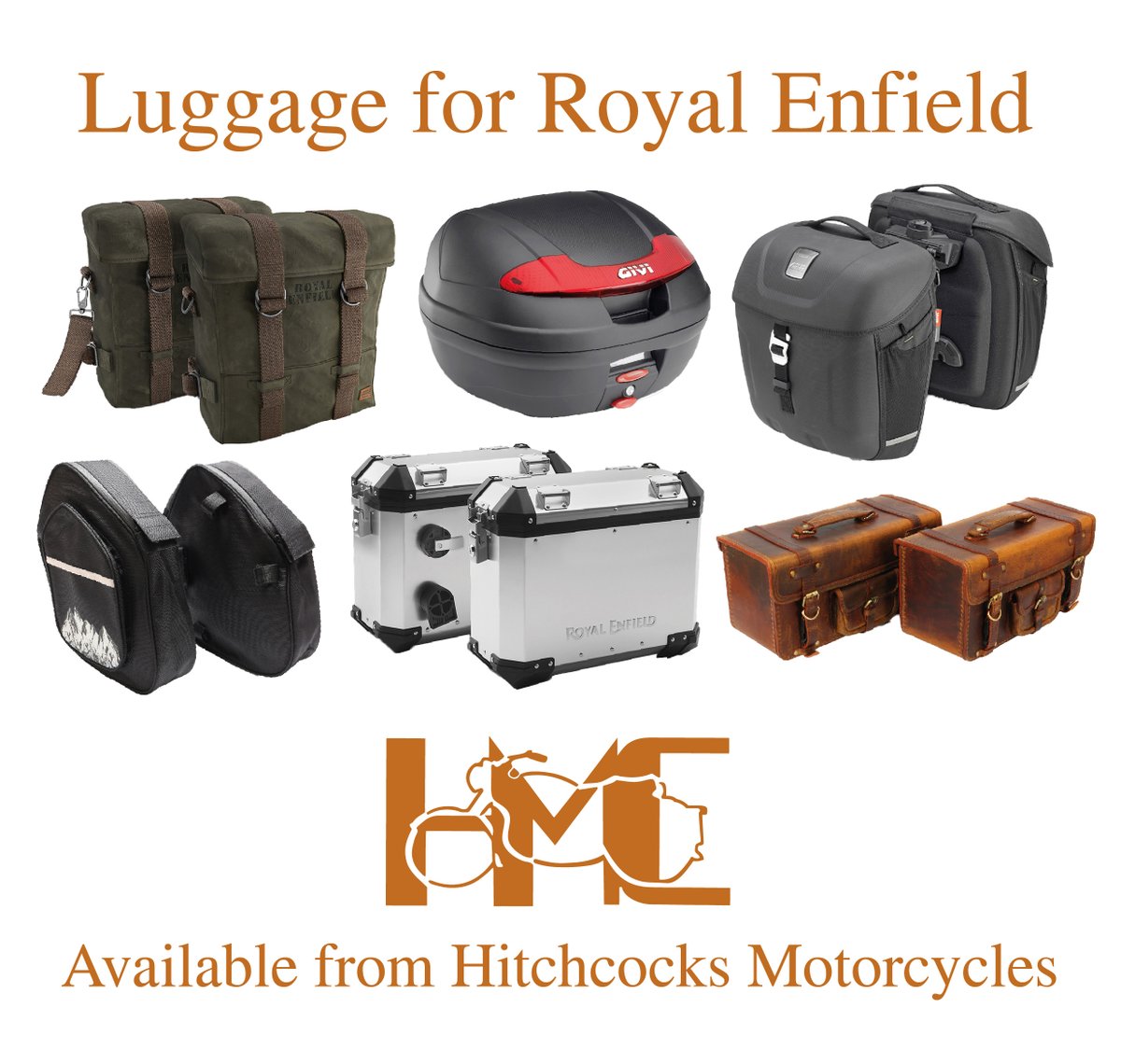Luggage for Royal Enfield Motorcycles #RoyalEnfield #hunter #interceptor #meteor #bullet #himalayan #continentalGT #350classicreborn #scram #supermeteor #clipper #crusader #tailpack #givi #motorcycleluggage #tankbag #panniers #toolroll #topbox #luggage #rearcarrier #pannierframes