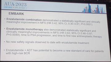 Ugo De Giorgi (@ugodegiorgi) on Twitter photo Proud to be part of the team of this #practicechanging #EMBARK trial with <a href="/nealshore/">neal shore</a> <a href="/SFreedlandMD/">Stephen Freedland, MD</a> showing improved #MFS and trends for better survival for #enzalutamide with or without #ADT in #prostatecancer <a href="/CaPsurvivorship/">Alicia Morgans, MD, MPH</a> presented @ #AUA23 <a href="/pfizer/">Pfizer Inc.</a> <a href="/Astellas/">Astellas Pharma</a> Proud to be part of the team of this #practicechanging #EMBARK trial with <a href="/nealshore/">neal shore</a> <a href="/SFreedlandMD/">Stephen Freedland, MD</a> showing improved #MFS and trends for better survival for #enzalutamide with or without #ADT in #prostatecancer <a href="/CaPsurvivorship/">Alicia Morgans, MD, MPH</a> presented @ #AUA23 <a href="/pfizer/">Pfizer Inc.</a> <a href="/Astellas/">Astellas Pharma</a>