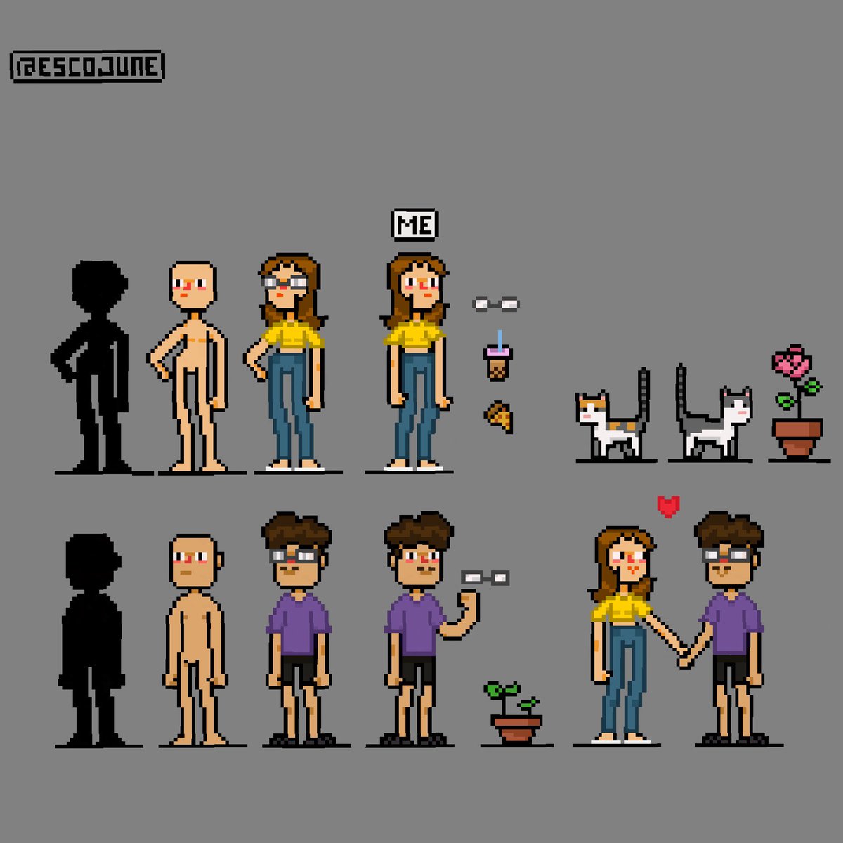 ESCOJUNE's tweet photo. Me and my boyfriend :) 

#pixelart #pixelartist #pixel_dailies #art https://t.co/71vaEB7hgA