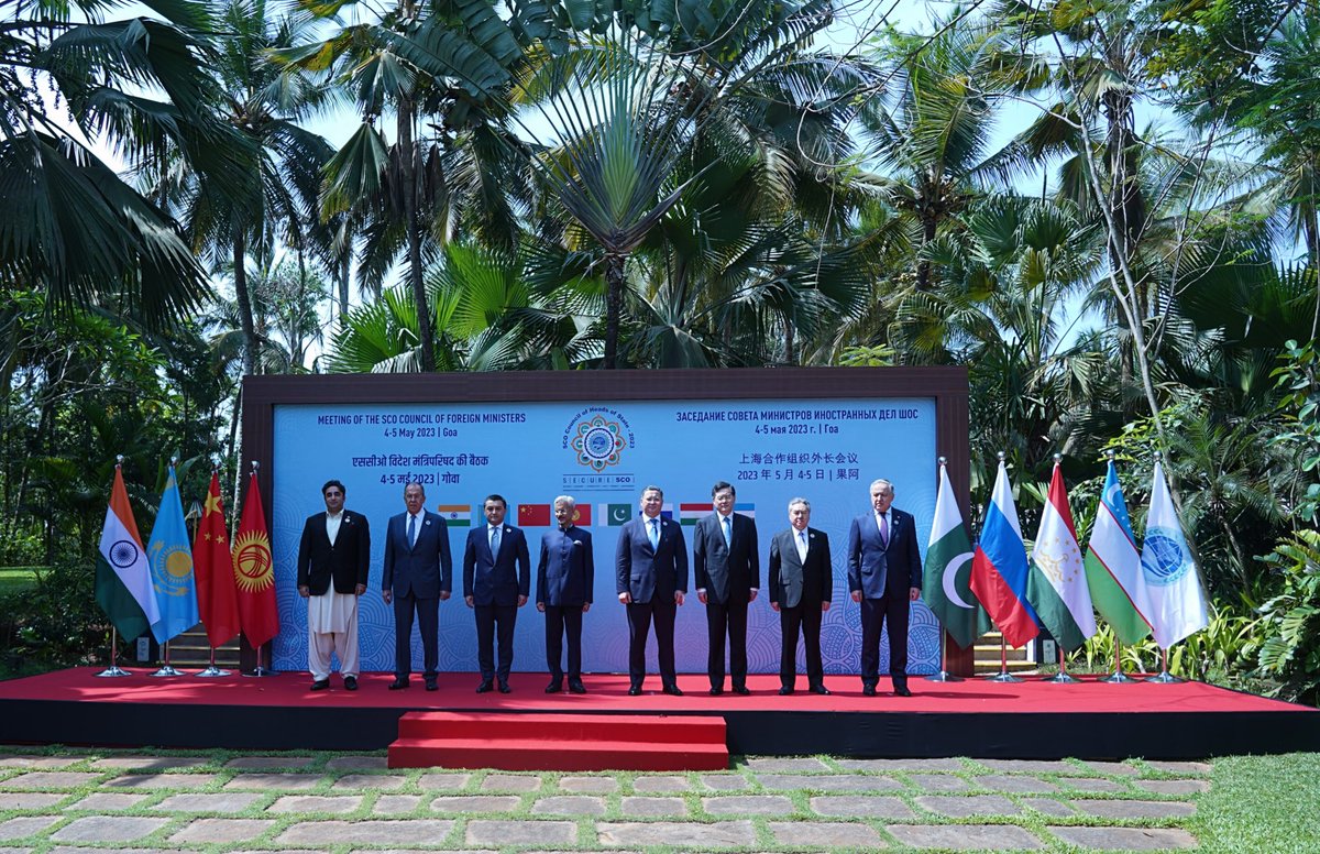 DrSJaishankar's tweet photo. Hosted colleagues in Goa to the Meeting of SCO Council of Foreign Ministers.

Welcomed enthusiastic participation of all members in 100+ meetings. Particularly delighted that Varanasi hosted several events as the first SCO Cultural & Tourist Capital.

Noted that current crises have exposed a credibility and trust deficit in the ability of global institutions to manage challenges in a timely and effective manner. 

Reform and modernisation of SCO will aid a more contemporary outlook which India will actively support. 

Progress for the admission of Iran and Belarus as full Member States and making English as the third Official language of SCO also constructive steps in this regard.

Menace of terrorism has continued unabated and taking our eyes off it would be detrimental to our security interests. Reiterated that there can be no justification for terrorism and it must be stopped in all its forms and manifestations including cross-border terrorism. We must not allow anybody - individual or State - to hide behind non-State actors.

Underlined that while connectivity is key to progress, it must come with respect for sovereignty and territorial integrity of all member states. 

Highlighted that unfolding situation in Afghanistan remains at the centre of our attention and efforts should be directed towards the welfare of the Afghan people.

Appreciated support of member countries for India’s proposal of creation of two new working groups on Startups & Innovation and Traditional Medicine. 

India has furthered its priority of moving “Towards a SECURE SCO” during our presidency. Sought Member States’ support in timely finalisation of documents for approval of our leaders at the SCO Summit in New Delhi.