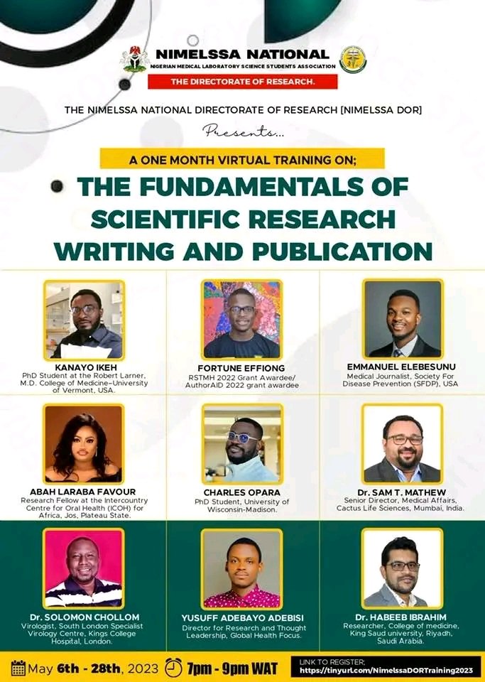 I encourage everyone who is a Medical Laboratory Science student to take advantage of this one-month training.

See the flyer for more update.

Kudos <a href="/Nimelssa_ng/">NIMELSSA National</a> for this initiative.

#MedicxGist