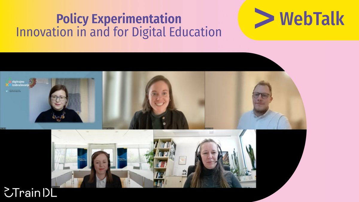 📺 Now online: Watch the recording of the #TrainDL WebTalk on policy experimentation and find out about the method, challenges and common misconceptions – and what actually makes this approach so promising in the area of digital education!
👉 youtube.com/watch?v=Wazkbe…