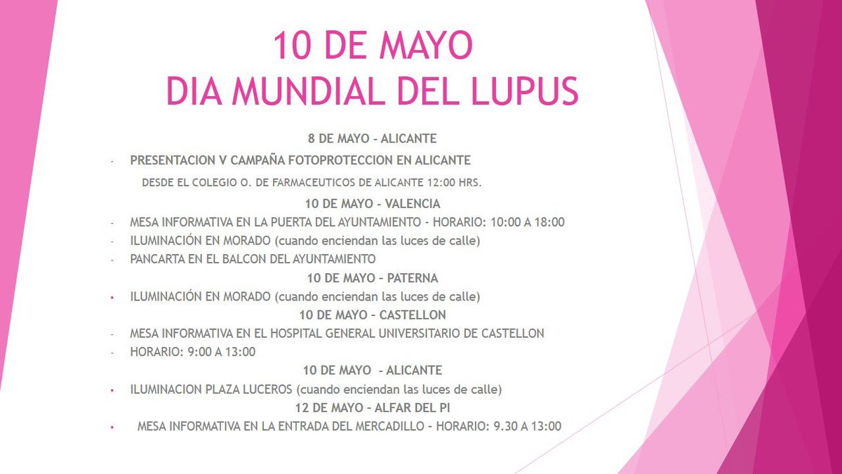 AvalusL's tweet photo. Te invitamos a participar de las actividades por el #diamundialdellupus 
#Lupus
@Felupus 
@AvalusL https://t.co/sw4kQb0T1d
