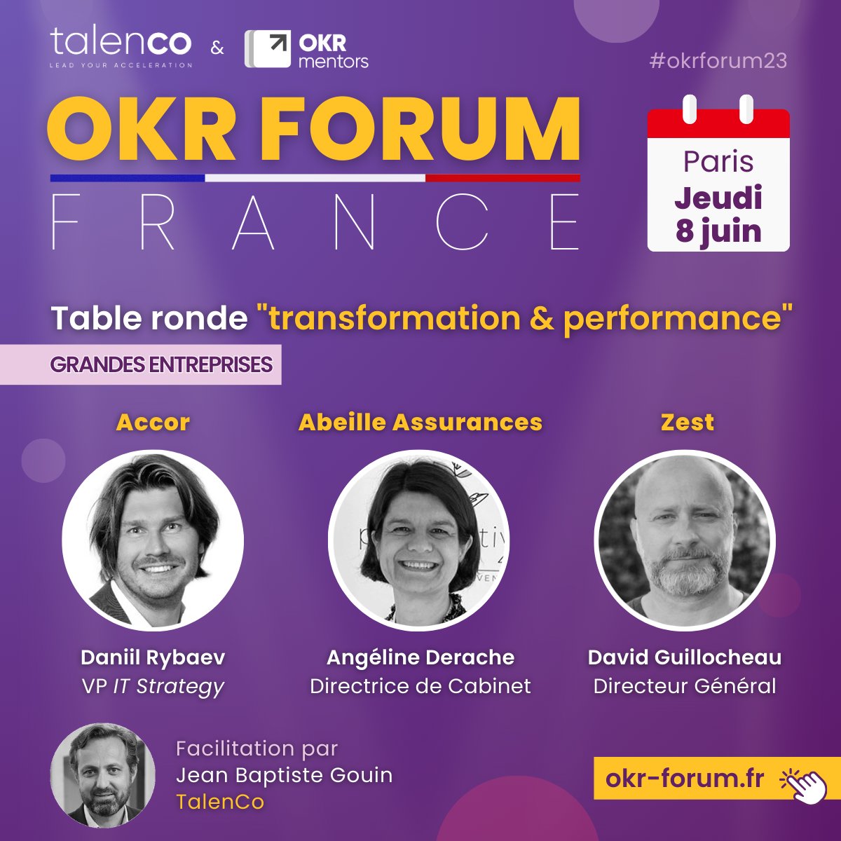 Êtes-vous prêts à découvrir les secrets de la #transformationagile et de la #performanceorganisationnelle ? Ne manquez pas notre table ronde “transformation et performance” !

Rejoignez-nous à l’OKR Forum, le Jeudi 8 juin 2023 de 8h30 à 14h, à Paris !