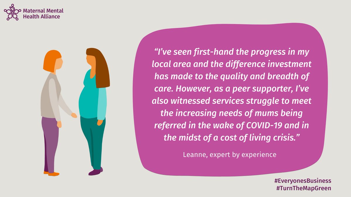 Leanne was supported by her local #PerinatalMentalHealth team after both of her pregnancies, describing the care she received as life-saving. It's vital that women and families, regardless of their postcode, can access this essential care: maternalmentalhealthalliance.org/news/mmha-laun… #TurnTheMapGreen
