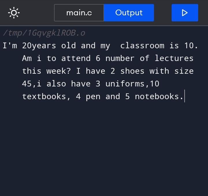DeeRNner's tweet image. I learnt about the simple syntax of C programming language, how compiler, preprocessor, prototypes, library files works, variable declaration and how the function perform a specific task. 
#Daysofcoding #Alx_SE
