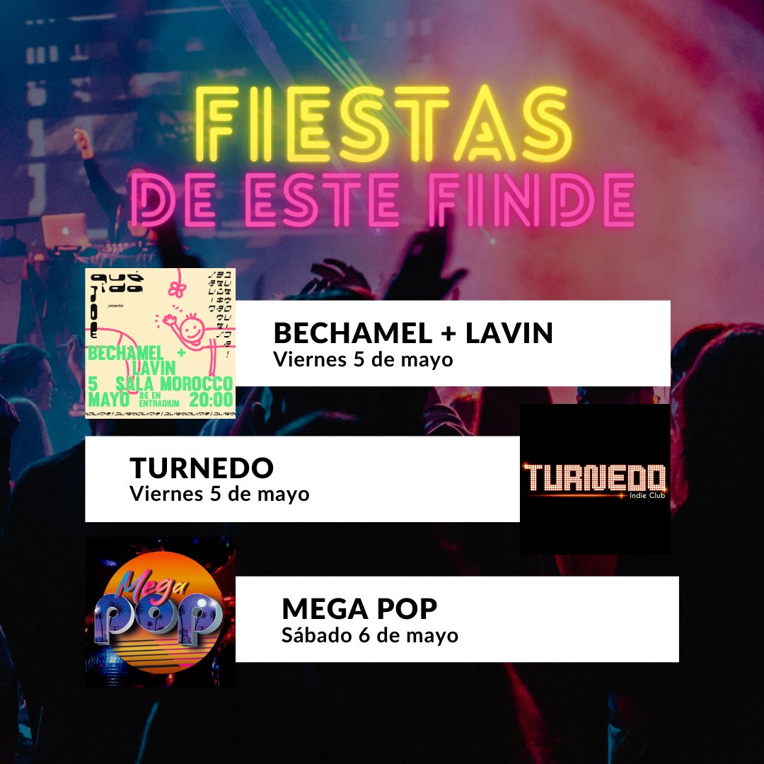 Empieza un finde lleno de buena música y como siempre, ¡en el ambiente más divertido!

Elige tu fiesta y hazte con tu entrada: salamoroccomadrid.com/agenda/