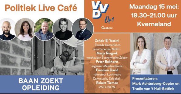 Robert Tieman (@roberttieman) on Twitter photo Op 15 mei organiseert <a href="/VVD_HLMR/">VVD Haarlemmermeer</a> wederom een politiek café ‘Baan zoekt opleiding’ Namens <a href="/VNONCWWest/">VNO-NCW West</a> <a href="/vnoncwMRA/">VNO-NCW metropoolregio Amsterdam</a> zal ik mogen participeren. Tot de 15e? Schrijf je in. haarlemmermeer.vvd.nl/activiteiten/1… Op 15 mei organiseert <a href="/VVD_HLMR/">VVD Haarlemmermeer</a> wederom een politiek café ‘Baan zoekt opleiding’ Namens <a href="/VNONCWWest/">VNO-NCW West</a> <a href="/vnoncwMRA/">VNO-NCW metropoolregio Amsterdam</a> zal ik mogen participeren. Tot de 15e? Schrijf je in. haarlemmermeer.vvd.nl/activiteiten/1…