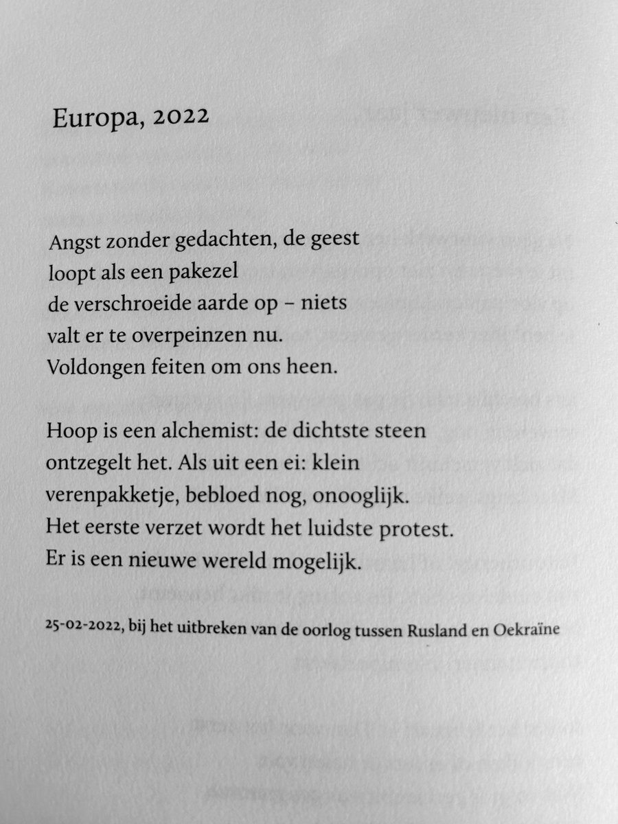 Bij de ontvangst van president Zelensky citeerde Eerste Kamervoorzitter @Jan_Anthonie Bruijn de laatste twee regels van dit gedicht van @liekemarsman. Hoop als alchemist, dat is Bevrijdingsdag ook. #5mei