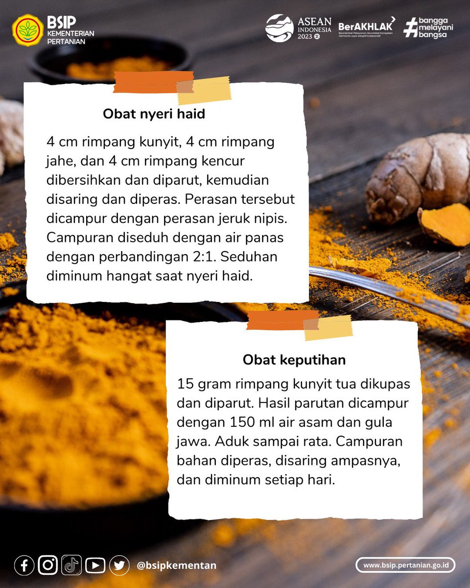 brmpkementan's tweet photo. Kunyit mengandung kurkumin dan zat fitokimia lainnya yang terbukti secara ilmiah sebagai antioksidan, antiinflamasi, antivirus, antibakteri, mengobati penyakit, dan meningkatkan daya tahan tubuh.
#kunyit
#bsipkementan
#pertanianmajumandirimodern https://t.co/rHAdcImNxt