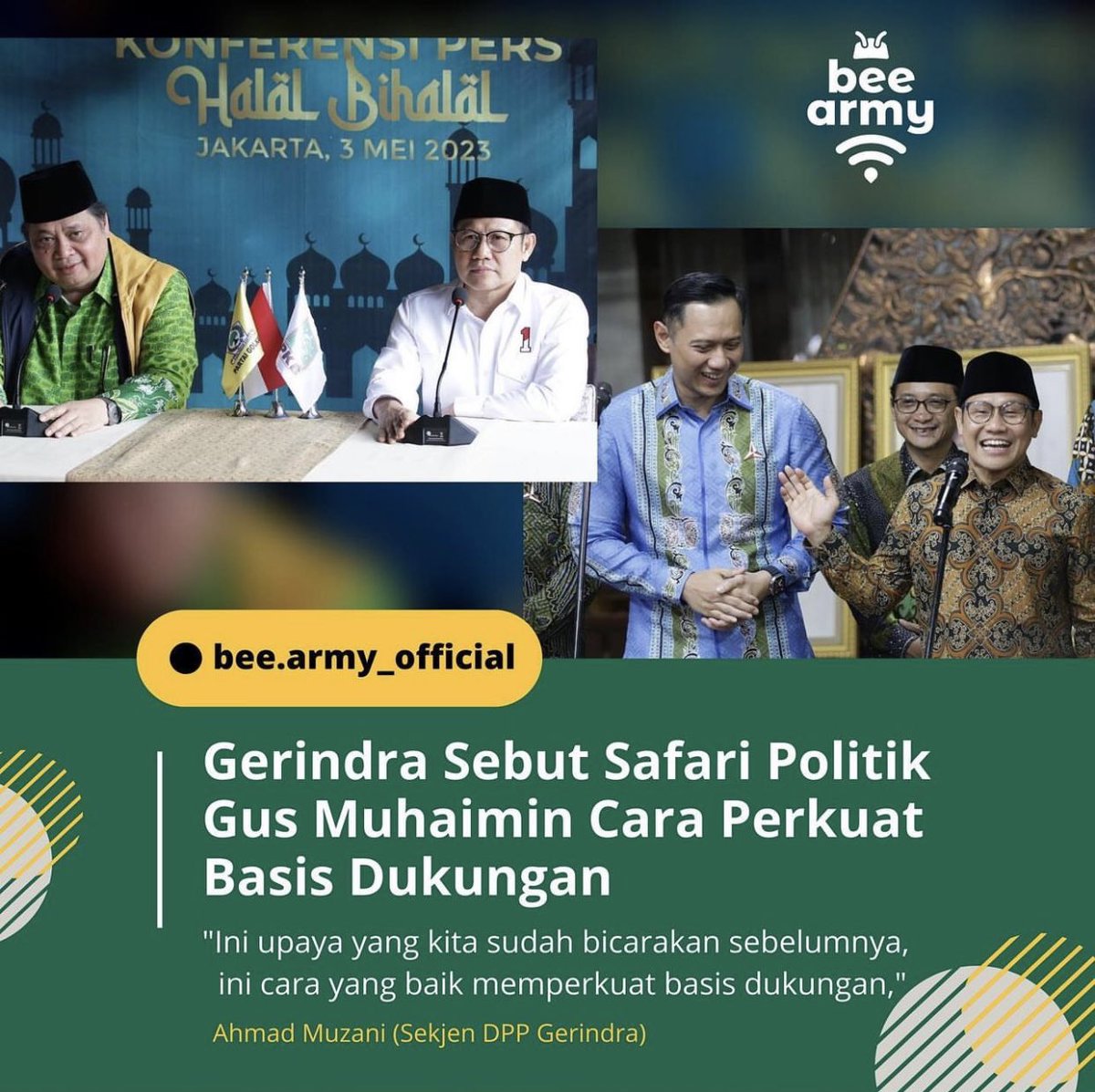 DPP_PKB's tweet photo. Safari Politik Gus Imin @cakimiNOW untuk perkuat basis dukungan Koalisi Kebangkitan Indonesia Raya (KKIR). 

cc @Gerindra🫰🏻💚 https://t.co/PtuTgwci99