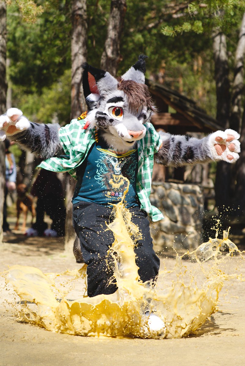 This #fursuitFriday brings you a riddle...
What comes for after a rain in a sandy Western City Boskovice?

It's meeeee!

📸 <a href="/VulpyBlue/">Vulpy</a>