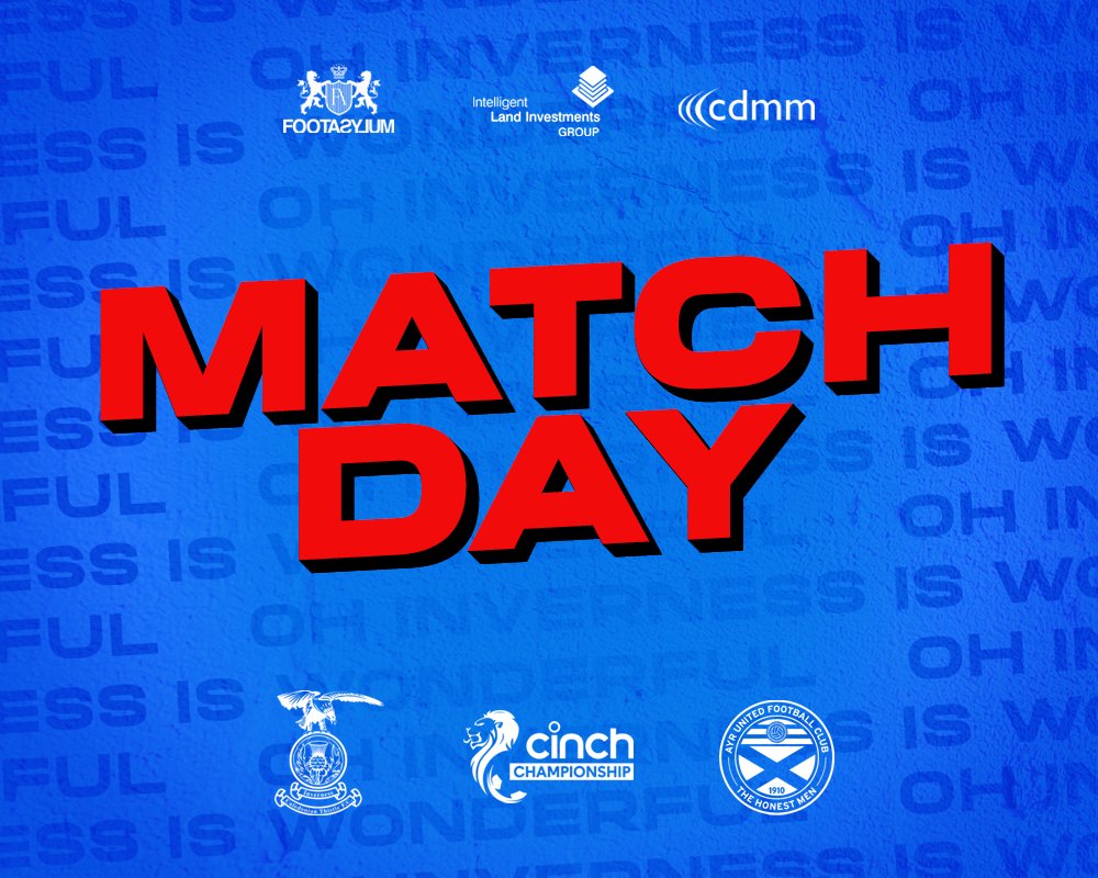 IT'S MATCHDAY 🔴🔵

🆚 Ayr United
🏆 cinch Championship
🕒 7.45pm kick-off
🏟️ Caledonian Stadium
🎟️ ictfc.tickethour.co.uk
🛍️ Club Shop open from 10am
🍻 Sports Bar open from 6pm

COME ON ICTFC 🔴🔵