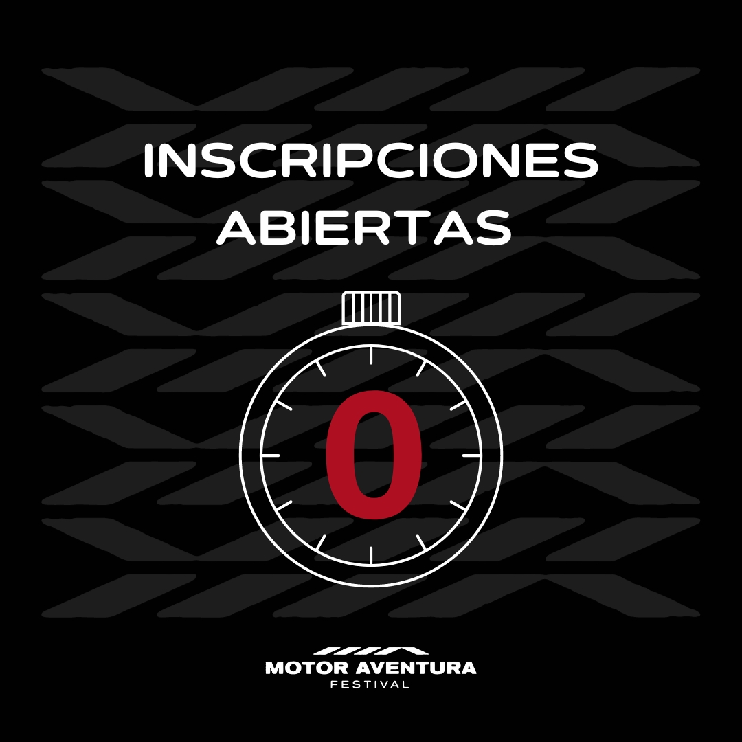 ¡𝑰𝑵𝑺𝑪𝑹𝑰𝑷𝑪𝑰𝑶𝑵𝑬𝑺 𝑨𝑩𝑰𝑬𝑹𝑻𝑨𝑺!
➡ Regístrate y rellena tu formulario inscripciones.motor-aventura.com 
❓📧 👉🏻 inscripciones@motoraventura.com
¡Ojo! Las inscripciones con vehículo serán limitadas a la capacidad de las instalaciones, no te quedes sin tu plaza.