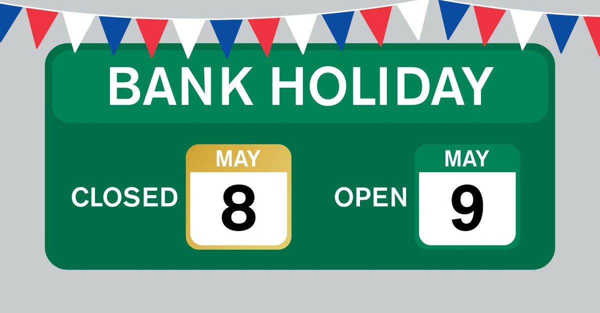 sov_print's tweet image. Our offices will be closed on Monday 8th May for the #bankholiday.

We will be back open from 8am on Tuesday 9th May for any enquiries, we hope everyone has a great long weekend! 

#sovprint #openingtimesupdate #maybankholiday