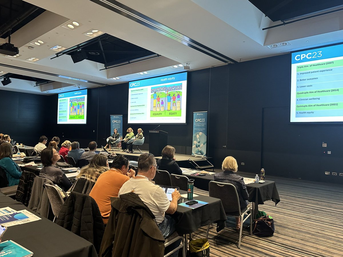 Chris_Camp6ell's tweet photo. PSAs Megan Tremlett talking cultural safe communication with SA Aboriginal Health Lead pharmacist - Cheyne Sullivan and Kylie Van Rooijen - Port Lincoln Aboriginal Health Service pharmacist 

@mptremlett  #CPC23 @PSA_National https://t.co/TfwbKhyVqx