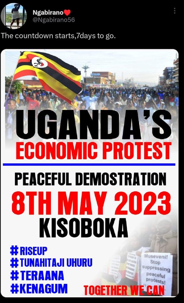 @DavidLRubongoya 8TH MAY 2023 📣 📢 🔊
IT'S TIME FOR ACTION UGANDA 🇺🇬 

A National Awakening call 👉ARISE! All Ugandans should take charge to reclaim our nation #StopMuseveni The 'Elite', Students & all Fraternities regardless of your Political Party affiliations👉  #FreeUganda 
#Kunga 
#YESSAAWA