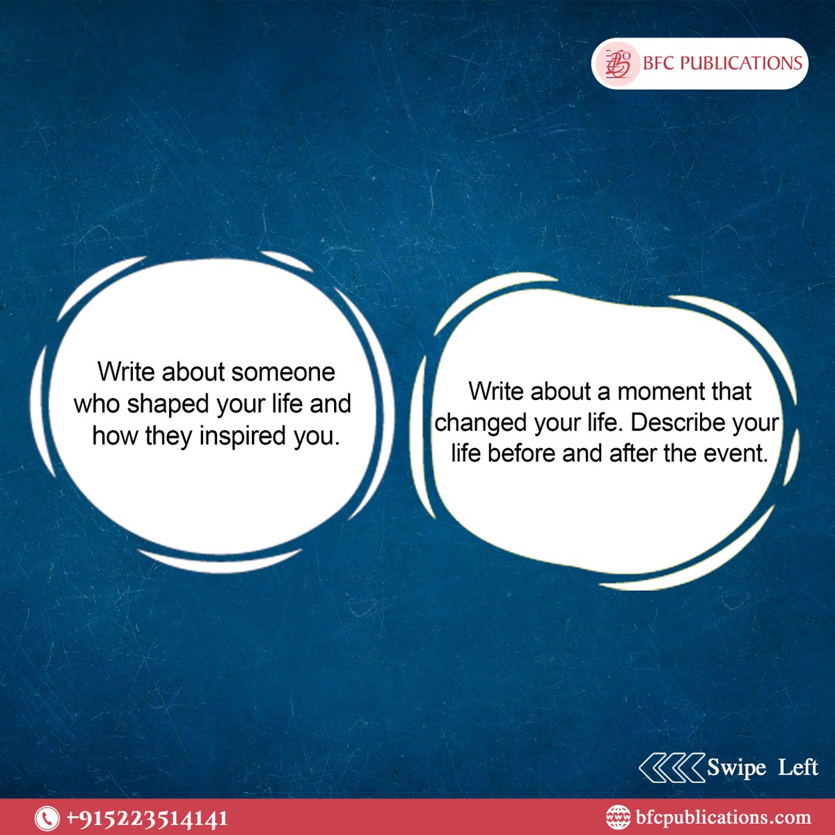 BfcPublications's tweet photo. Every life has a story. Don't let your experiences go untold. Share your unique journey with us today and inspire others.
.
.
📞- +91-522-3514141
✉️- support@bfcpublications.com
🌐- https://t.co/VnbHhtqAPD
#nonfiction #nonfictionbooks #nonfictionwriting #nonfictionwritingtips https://t.co/ETt6ucUfvC