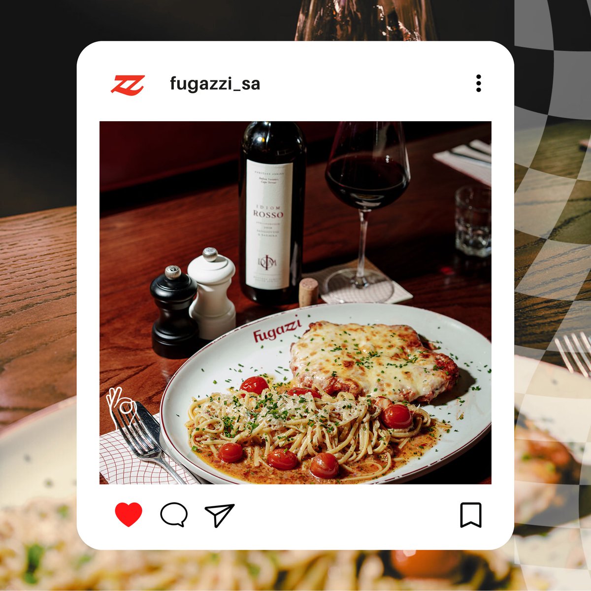 Fugazzi_SA's tweet photo. Like Mama used to make itβ¦ π Chicken Parmigiana, crispy fried chicken breast, red sauce & mozzarella with Aglio e Olio spaghetti.
#fugazzisa #nyitalian #datenight #datenightsa #spaghetti #pastalovers #retromodern #newschooldiner #coladaclub #theeveryonediner #rosebankzone https://t.co/XrMpGWUwm7