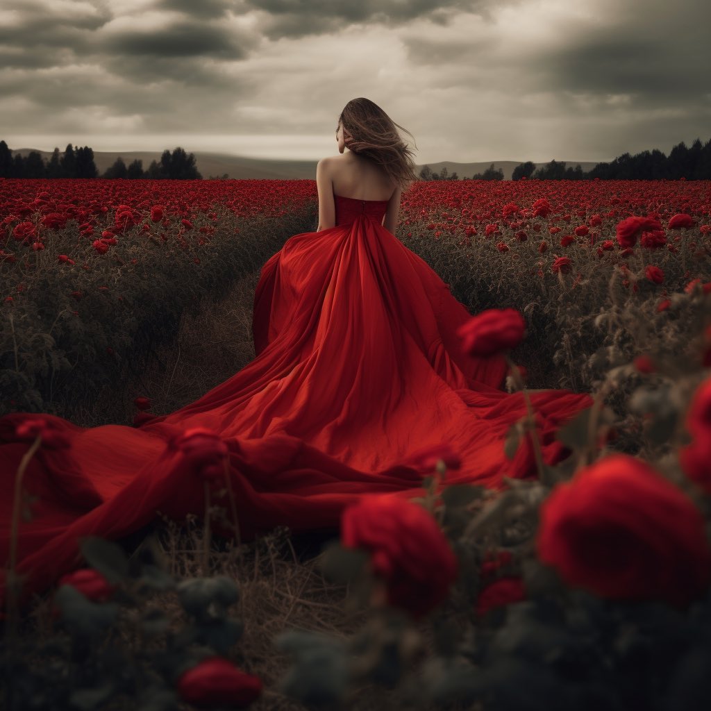 nftking8's tweet photo. These pictures made by me 
With new #midjourney51 I’ll call it the red rose lady 
#MayThe4thBeWithYou #ชีปอยลูกสาวมาเฟีย #RedRose #art https://t.co/04lUOEcY7L