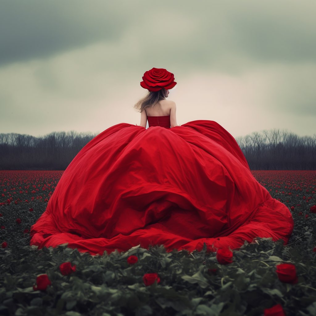 nftking8's tweet photo. These pictures made by me 
With new #midjourney51 I’ll call it the red rose lady 
#MayThe4thBeWithYou #ชีปอยลูกสาวมาเฟีย #RedRose #art https://t.co/04lUOEcY7L