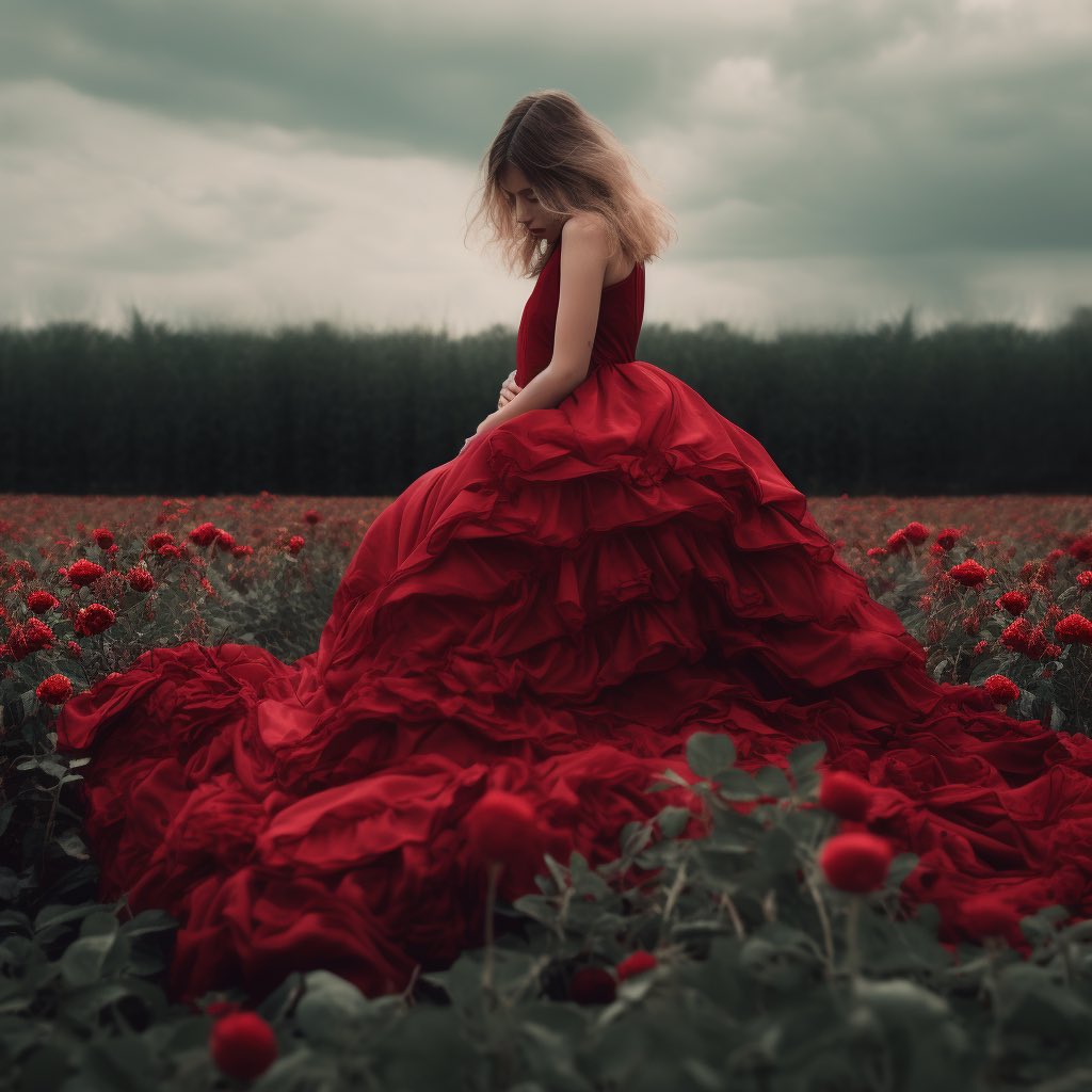 nftking8's tweet photo. These pictures made by me 
With new #midjourney51 I’ll call it the red rose lady 
#MayThe4thBeWithYou #ชีปอยลูกสาวมาเฟีย #RedRose #art https://t.co/04lUOEcY7L