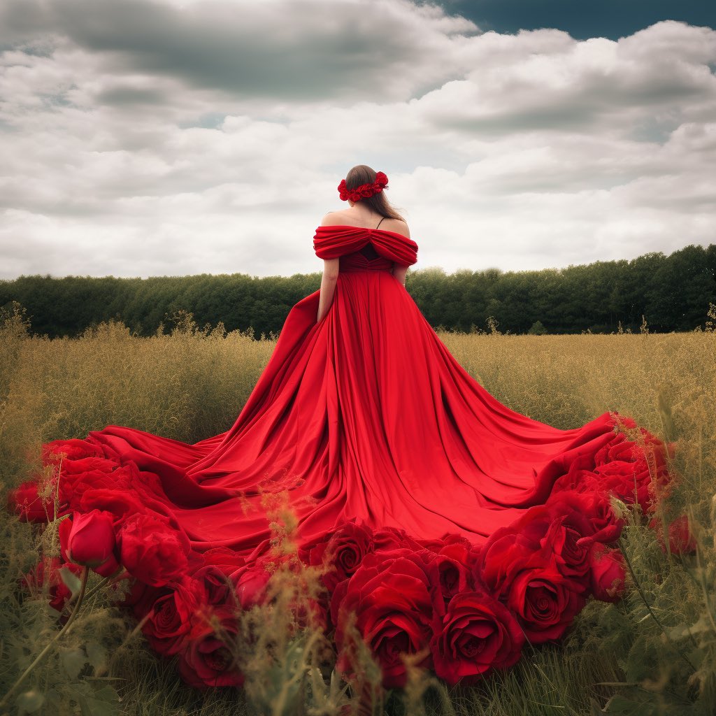 nftking8's tweet photo. These pictures made by me 
With new #midjourney51 I’ll call it the red rose lady 
#MayThe4thBeWithYou #ชีปอยลูกสาวมาเฟีย #RedRose #art https://t.co/04lUOEcY7L