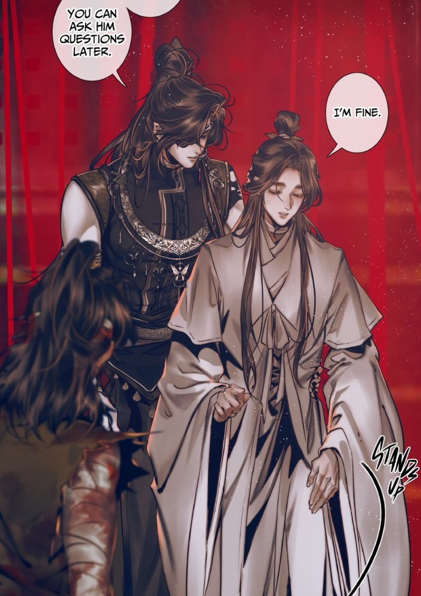 glazedfishy's tweet photo. i remember when this panel first dropped and my tl was just everyone collectively saying how gentleman hua cheng is for helping his pregnant wife to stand up and it was such a beautiful moment https://t.co/9Z2qzltjR4