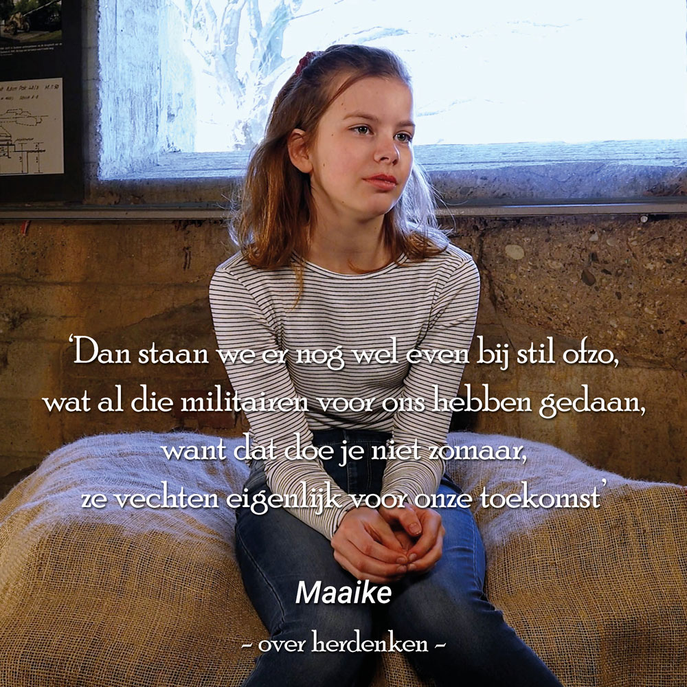 Maaike over herdenken: "Dan staan we er nog wel even bij stil ofzo, wat al die militairen voor ons hebben gedaan. Want dat doe je niet zomaar. Ze vechten eigenlijk voor onze toekomst."

Meer info over dit project via bit.ly/3XWK5E7  

#verhalenuitdevuurlie #ww2