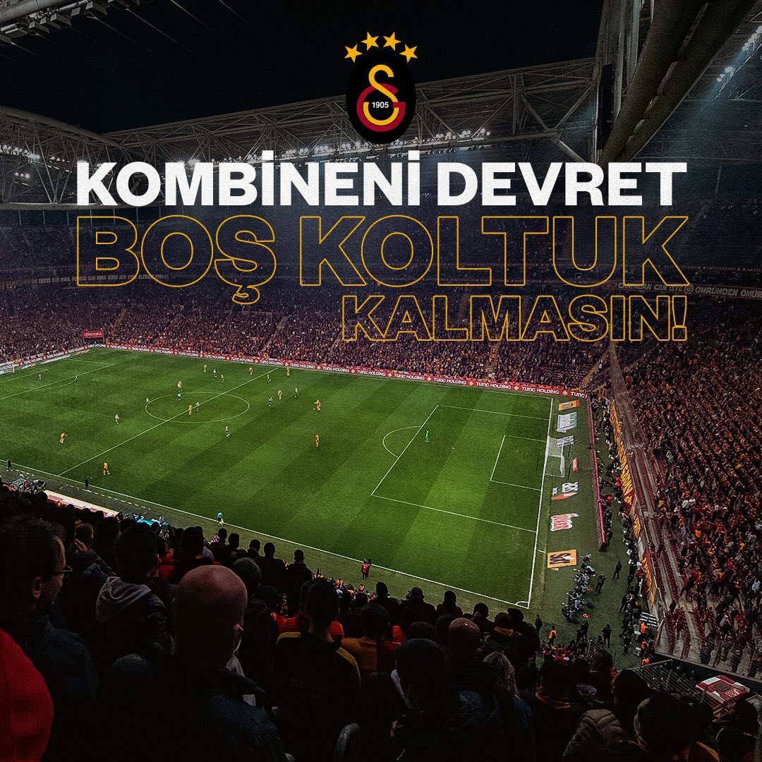 GalatasaraySK's tweet photo. 🔥 23. şampiyonluk yolunda pazartesi akşamı M. Başakşehir maçında 50.000 ASLAN takımımızın yanındayız! 💛❤️
🎫 Maça gelemiyorsan kombineni kulübe devret, Nef Stadyumu'nda tek bir koltuk dahi boş kalmasın! 💪
ℹ️ Tek maçlık kombine devir işlemi nasıl yapılır? 👉 https://t.co/fIshrwhIse
